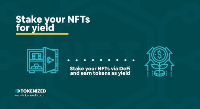 Infographic showing how to earn money staking your NFTs