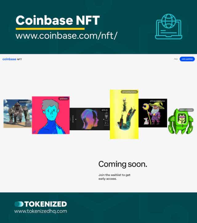 Screenshot of the Coinbase NFT Marketplace