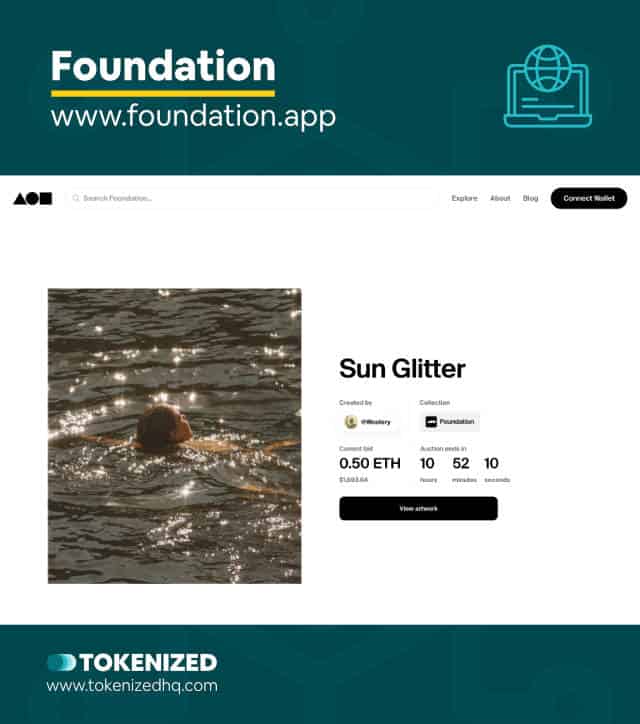 Screenshot of the Foundation NFT Art Marketplace