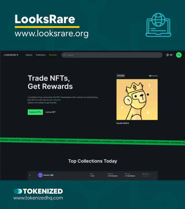 Screenshot of the LooksRare NFT Marketplace