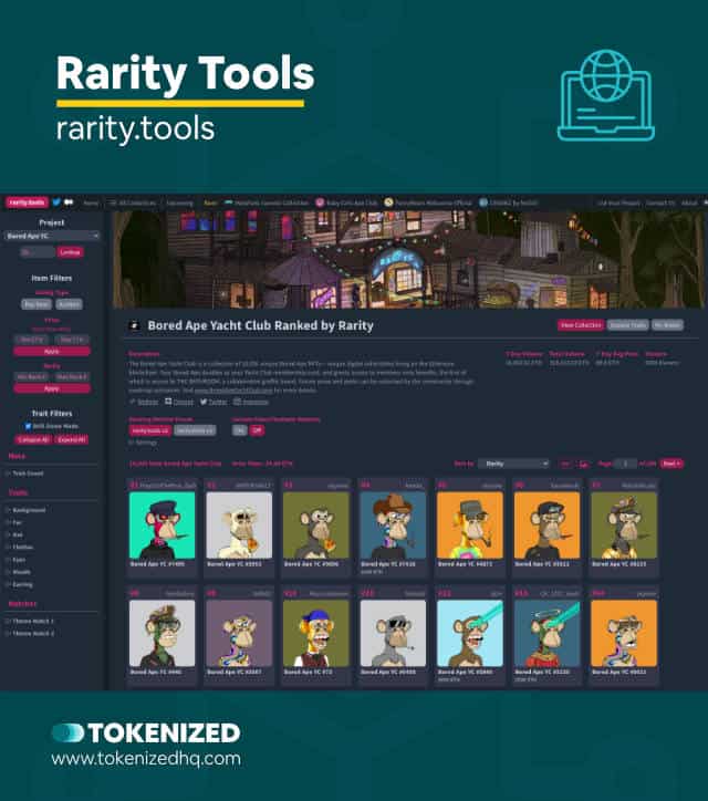 Screenshot of the Rarity Tools NFT Tool