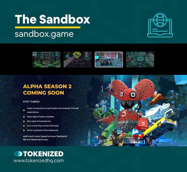 Screenshot of The Sandbox, the most hyped NFT game platform in the industry.