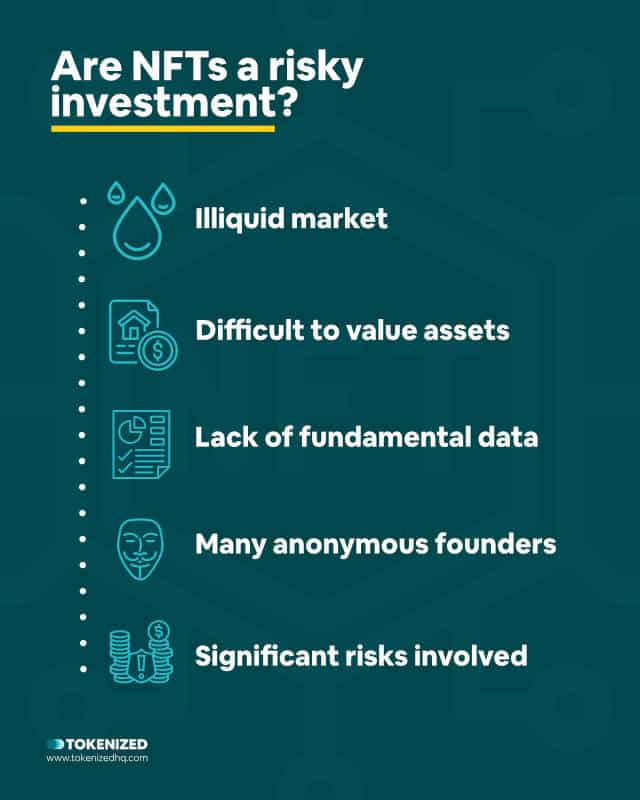 Infographic explaining why NFTs are a risky investment.