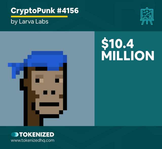 CryptoPunk #4156 by Larva Labs is one of the most expensive NFTs ever sold.