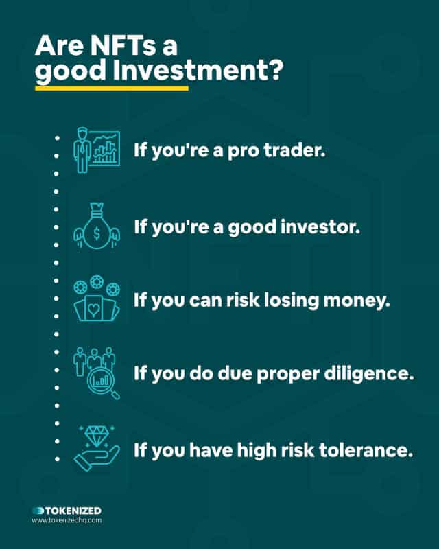 Infographic explaining wether NFTs are a good investment or not.