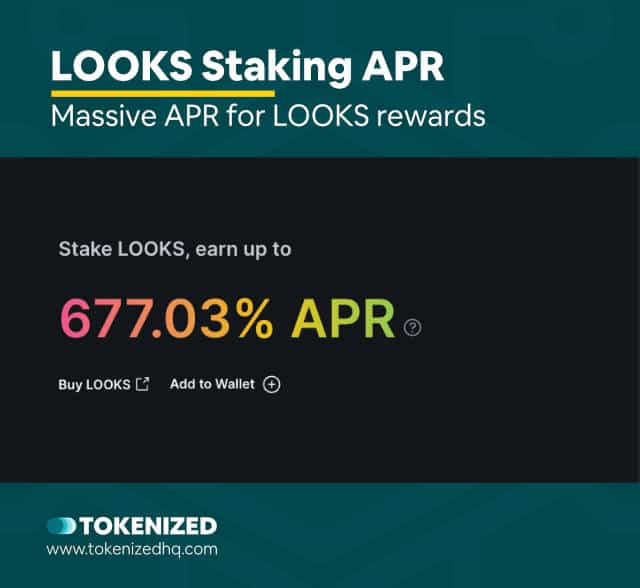 Infographic showing how much APR you can earn by staking LOOKS.