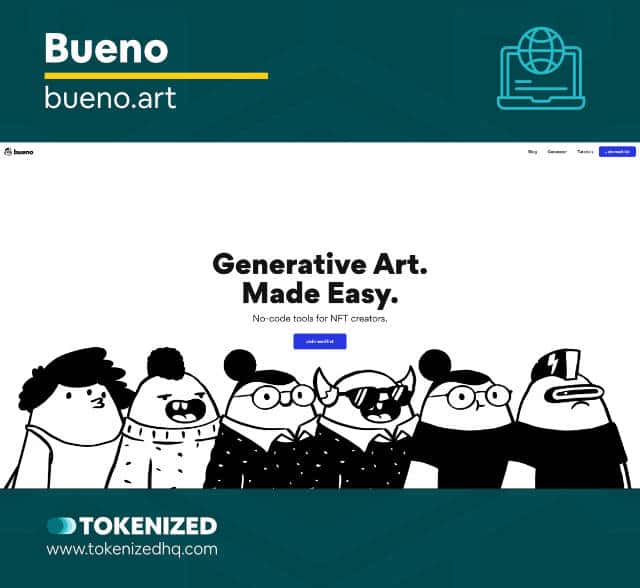 Screenshot of the Bueno NFT generator tool.