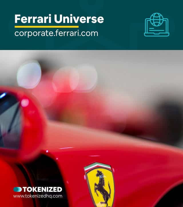 Screenshot of the Ferrari Universe website.