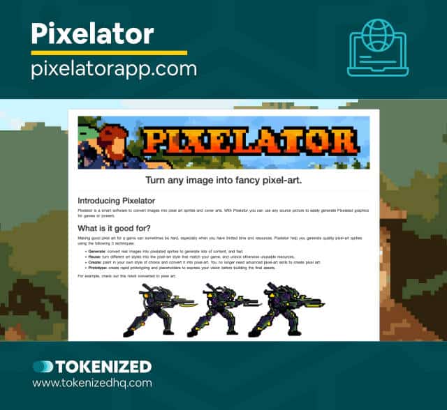 Screenshot of the pixel art tool "Pixelator".