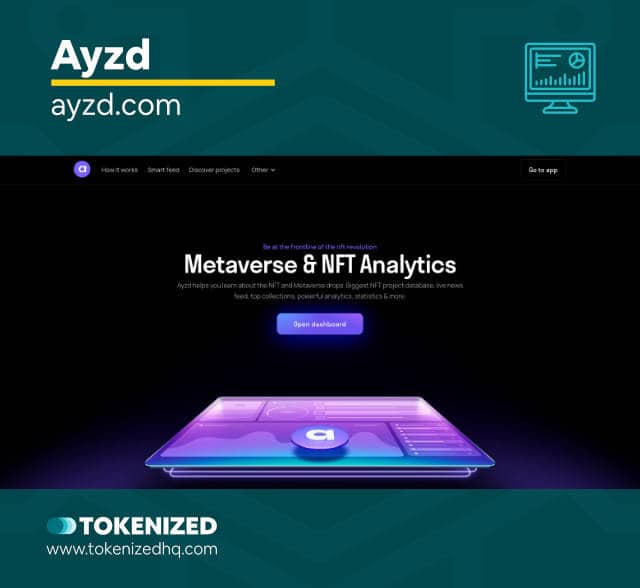 Screenshot of the NFT Market Analytics Tool "Ayzd".