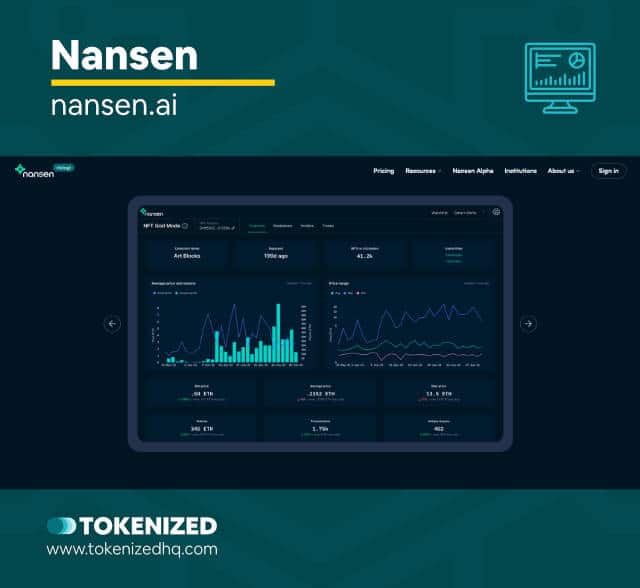 Screenshot of the NFT Market Analytics Tool "Nansen".