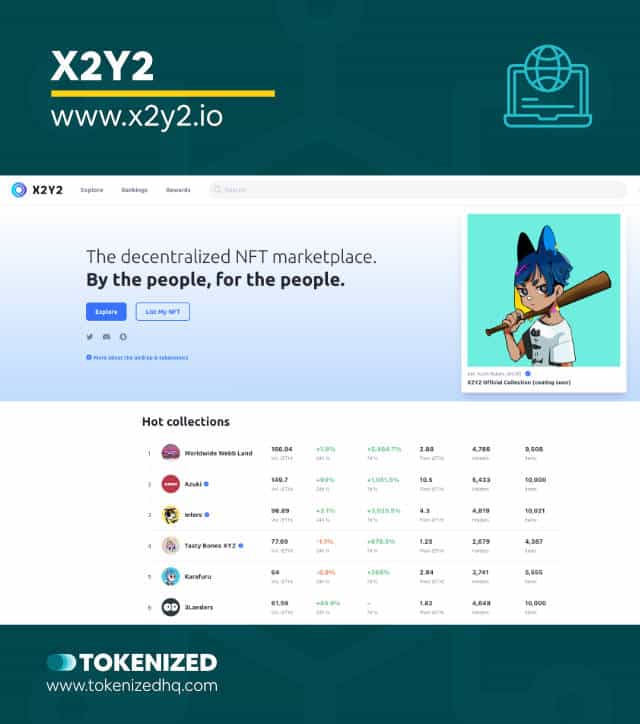 Screenshot of the X2Y2 NFT Marketplace
