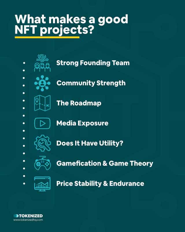 Infographic explaining what makes a good NFT project.