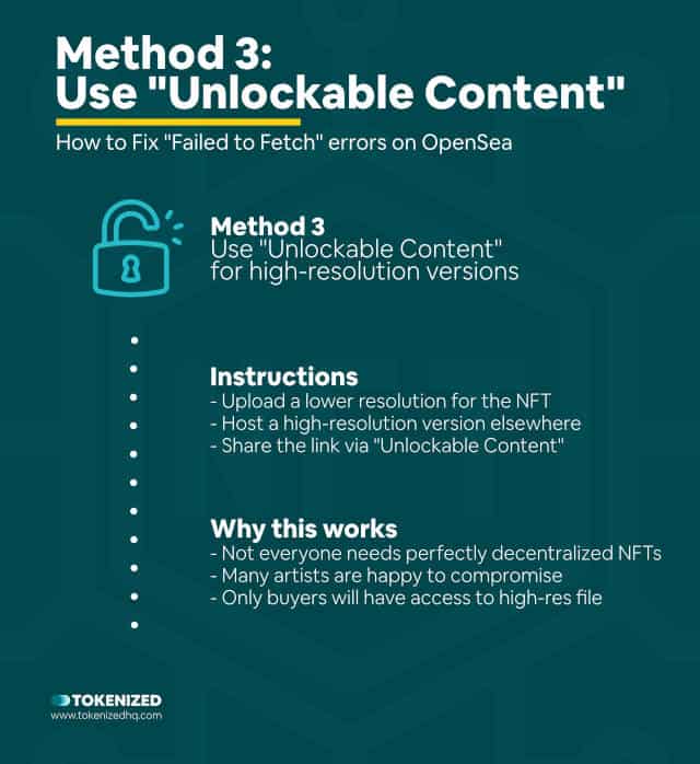 Infographic explaining method 3 of how to fix the OpenSea failed to fetch error.