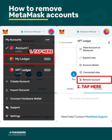 metamask delete an account