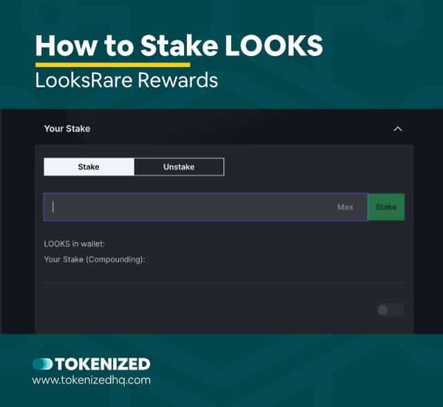 Infographic showing how LooksRare staking works.