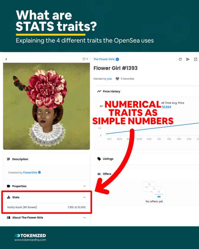Screenshot showing what STATS traits look like on OpenSea.