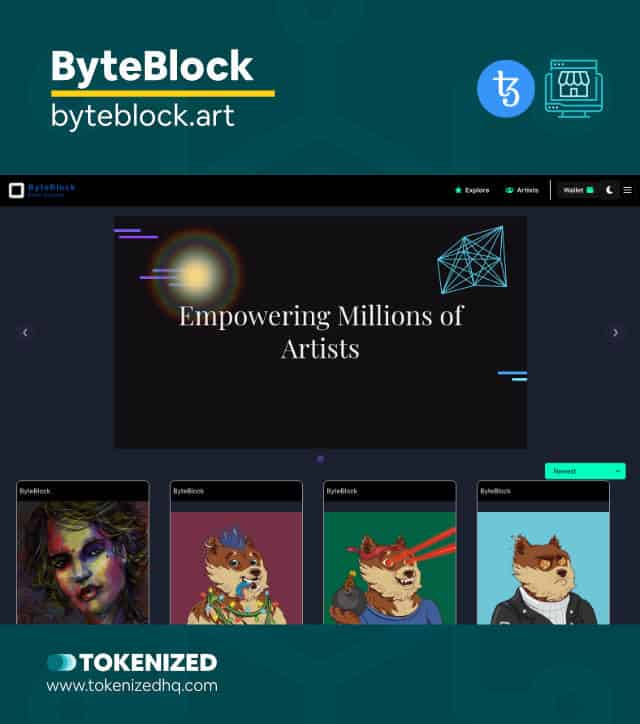 Screenshot of the "ByteBlock" Tezos NFT Marketplace