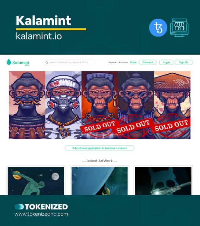 Screenshot of the "Kalamint" Tezos NFT Marketplace