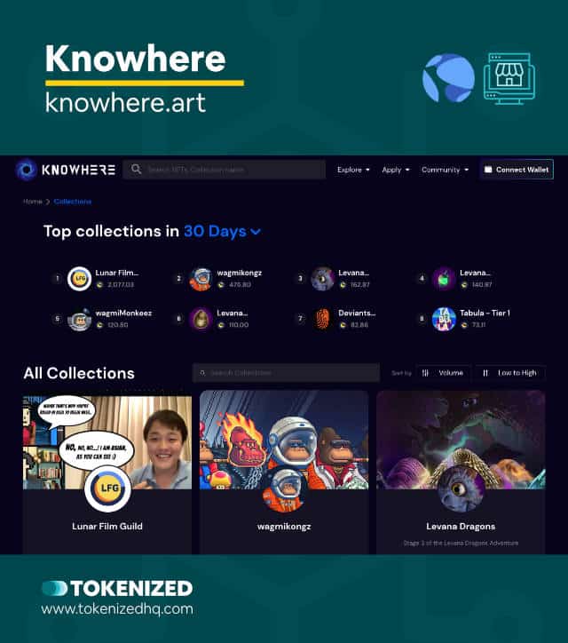 Screenshot of the "Knowhere" Terra Luna NFT Marketplace