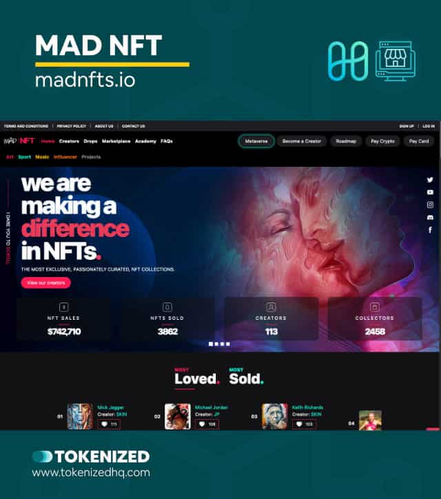 Screenshot of the "MAD NFT" Harmony One NFT Marketplace