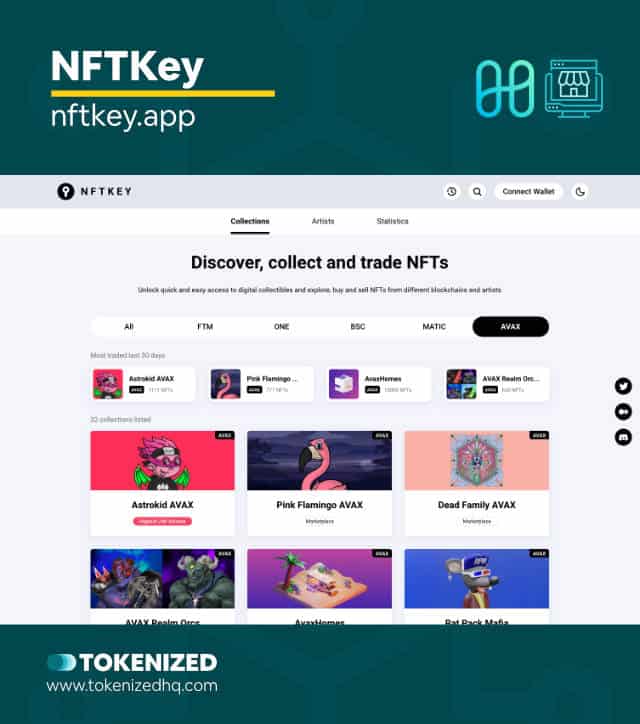 Screenshot of the "NFTKey" Harmony One NFT Marketplace