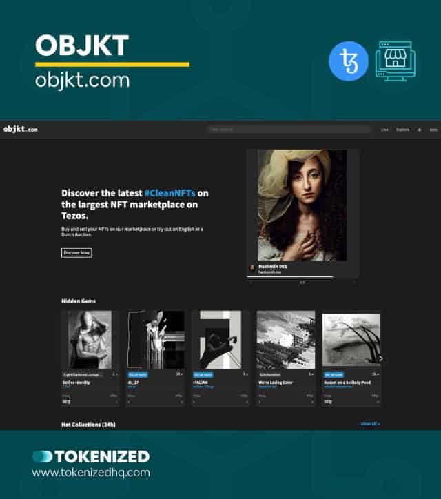 Screenshot of the "OBJKT" Tezos NFT Platform