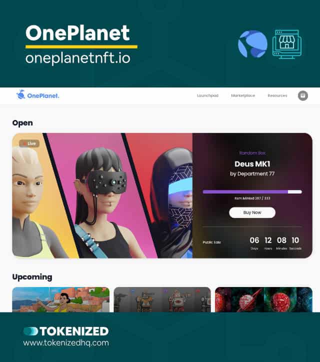 Screenshot of the "OnePlanet" Terra Luna NFT Marketplace