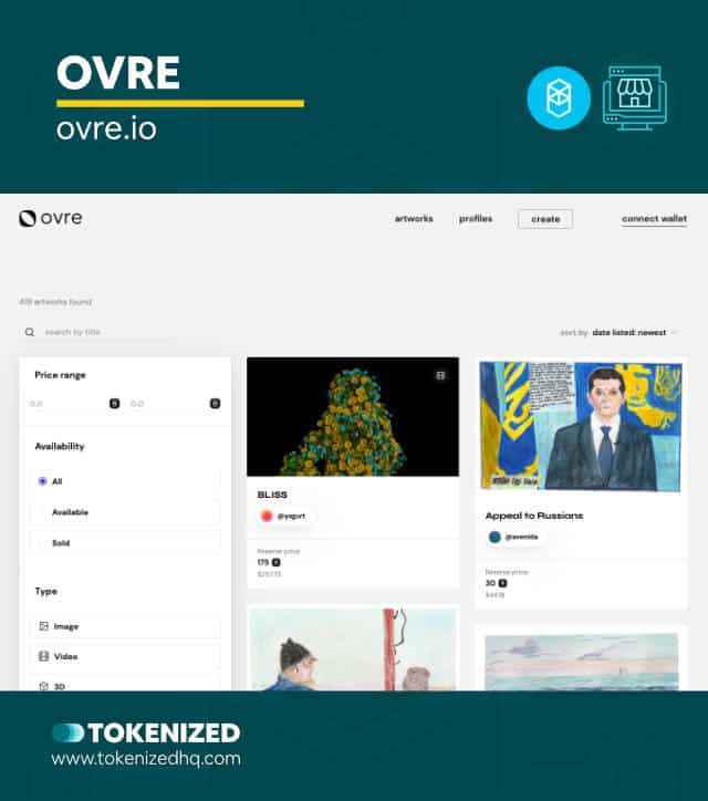 Screenshot of the "OVRE" FTM NFT Marketplace