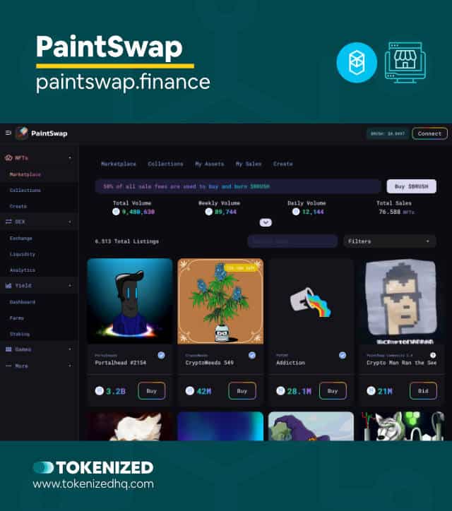 Screenshot of the "PaintSwap" Fantom NFT Marketplace