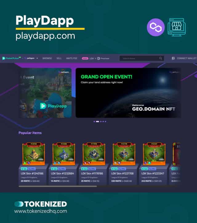 Screenshot of the Polygon NFT Marketplace "PlayDapp"