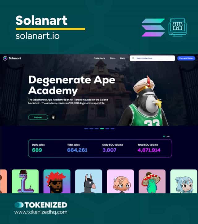 Screenshot of the "Solanart" Solana NFT Marketplace