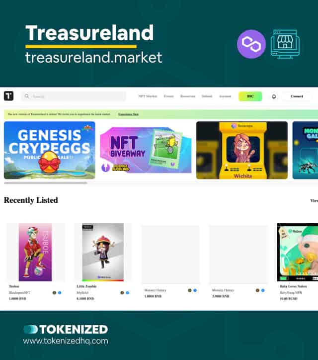 Screenshot of the Polygon NFT Marketplace "Treasureland"