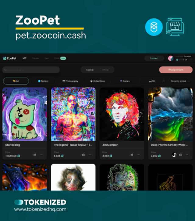 Screenshot of the "ZooPet" Fantom NFT Marketplace