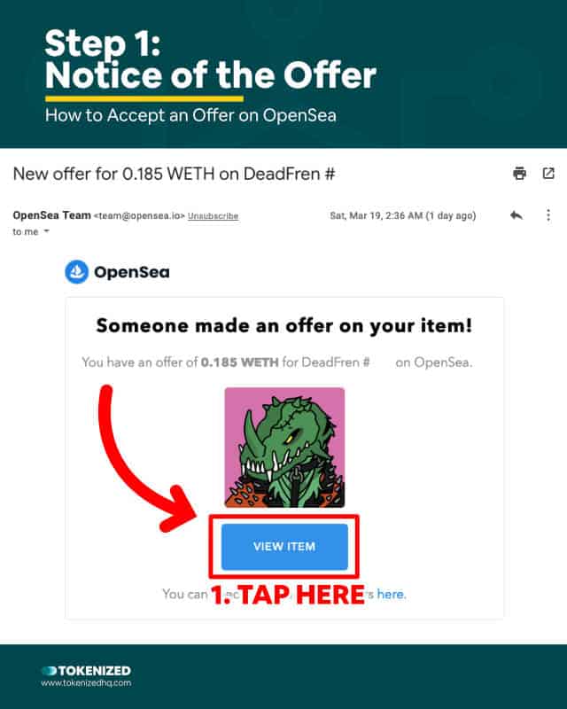 Step-by-Step Guide on How to Accept Offer on OpenSea – Step 1: Notice of the Offer
