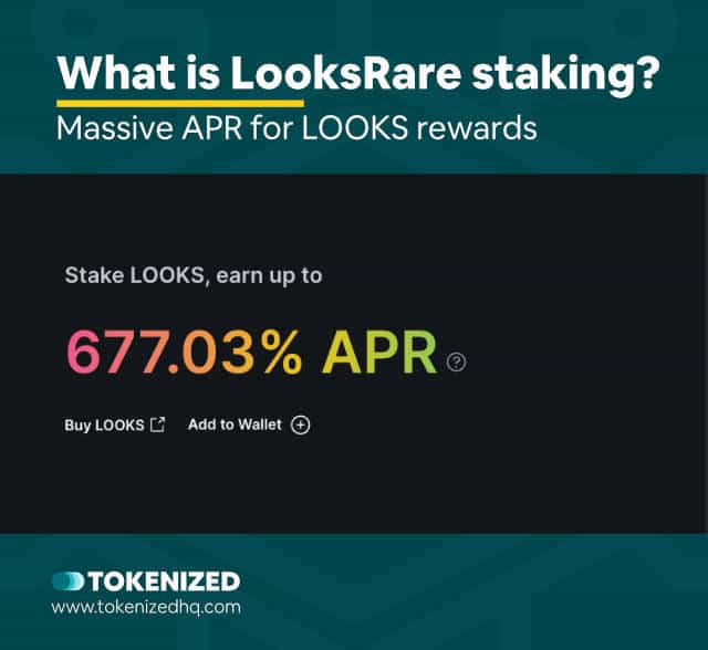 Infographic showing how much APR LooksRare staking can earn.