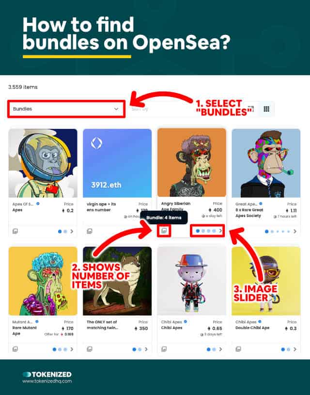 Step-by-step guide on how to find bundles on OpenSea.