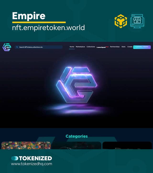 Screenshot of the "Empire" BSC NFT marketplace website.
