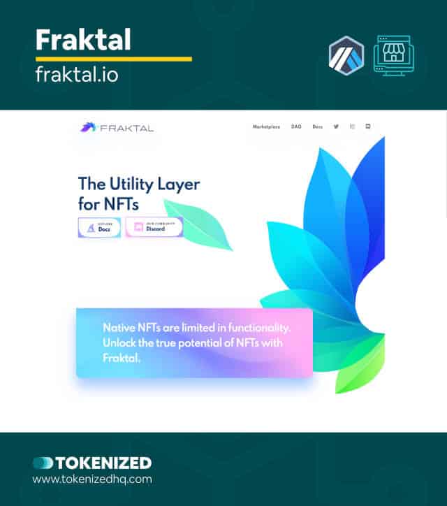 Screenshot of the "Fraktal" Arbitrum NFT marketplace website.