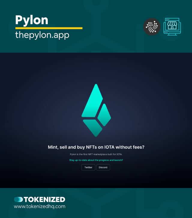 Screenshot of the "Pylon" IOTA NFT marketplace website.