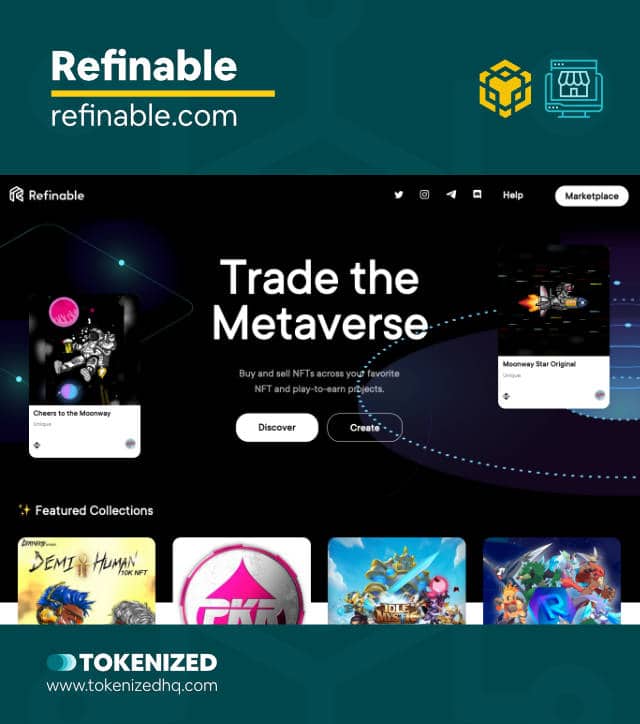 Screenshot of the "Refinable" Binance Smart Chain NFT marketplace website.