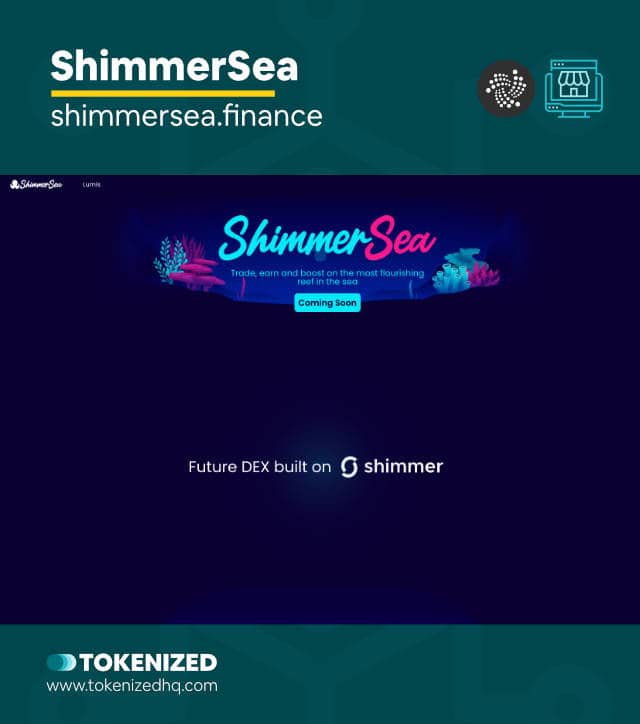 Screenshot of the "ShimmerSea" IOTA NFT marketplace website.