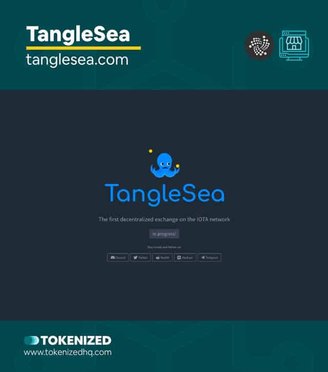 Screenshot of the "TangleSea" IOTA NFT marketplace website.