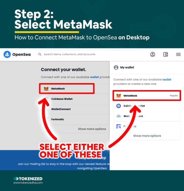 How to easily connect MetaMask wallet to OpenSea