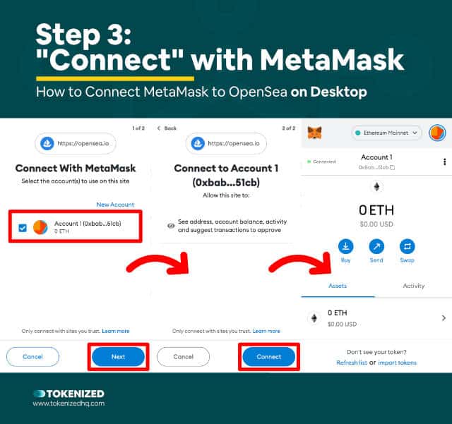 How to easily connect MetaMask wallet to OpenSea