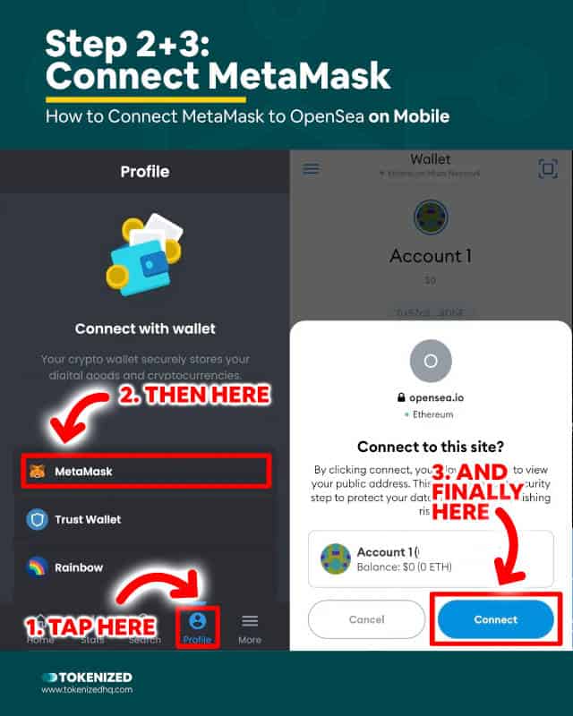 Step-by-Step Guide on How to Connect MetaMask to OpenSea on Mobile – Step 2 and 3