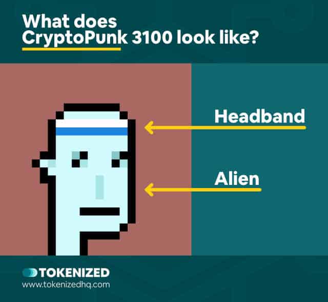 Infographic showing what CryptoPunk 3100 looks like.
