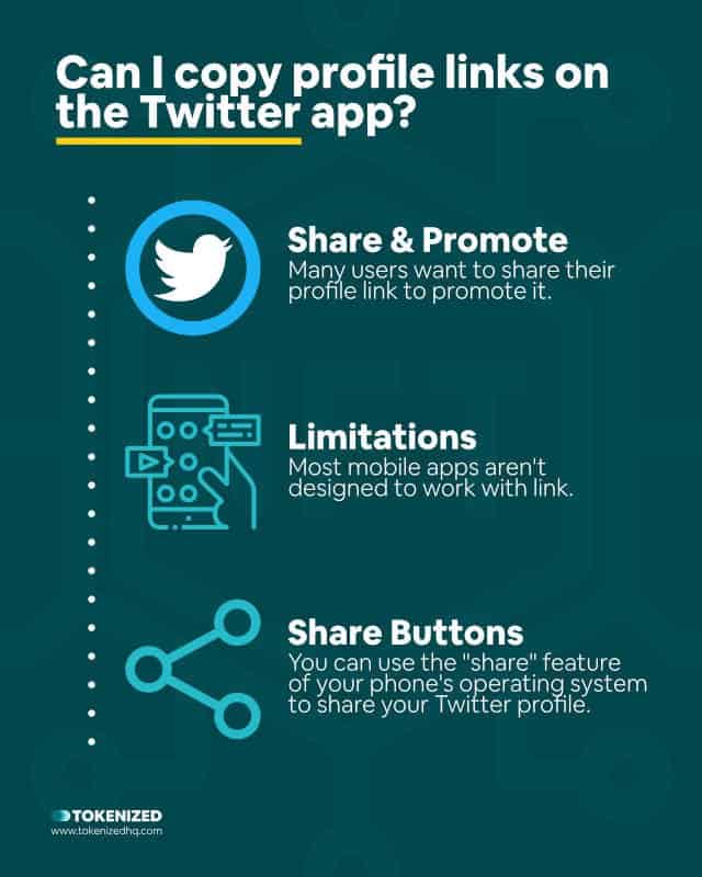 Infographic explaining that you can in fact copy Twitter profile links inside the app.