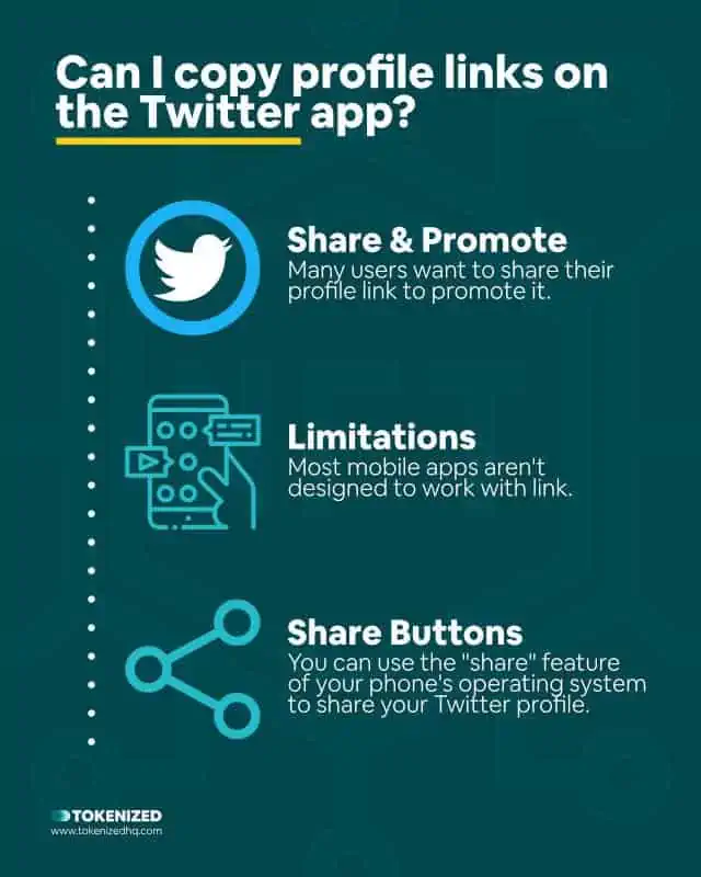 Infographic explaining that you can in fact copy Twitter profile links inside the app.