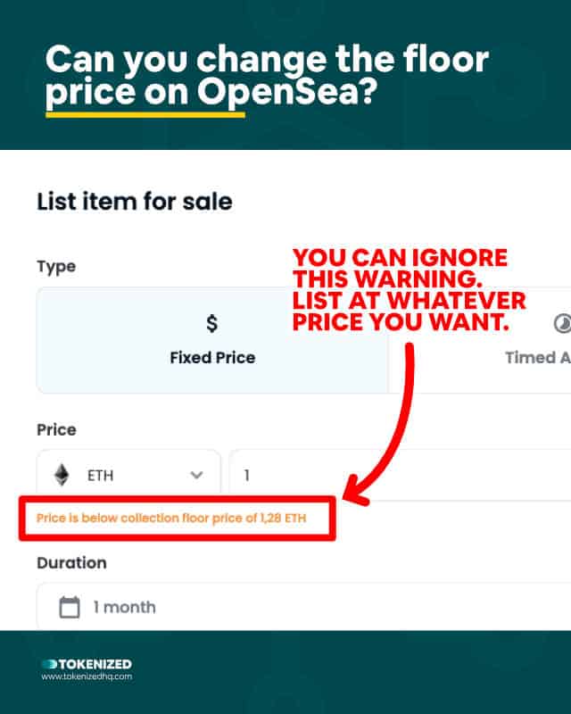 Infographic confirming that you can change the floor price on OpenSea.